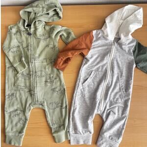 Baby Boy 6 month Hooded One-piece Rompers Lot